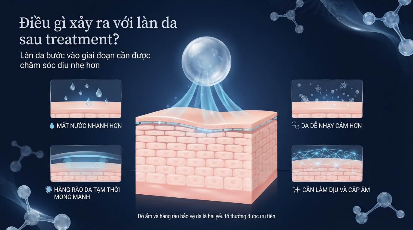 Vì sao da sau treatment dễ mất nước?